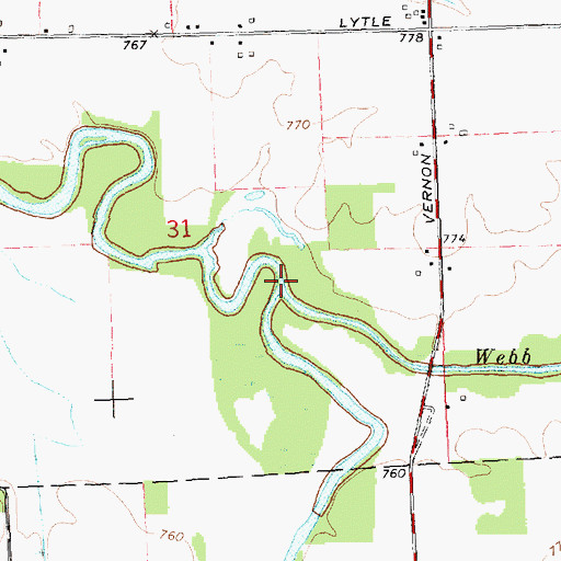Topographic Map of Webb Creek, MI