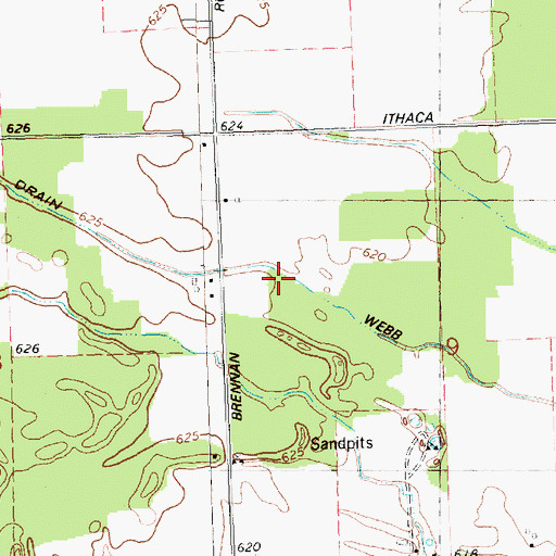 Topographic Map of Webb Drain, MI