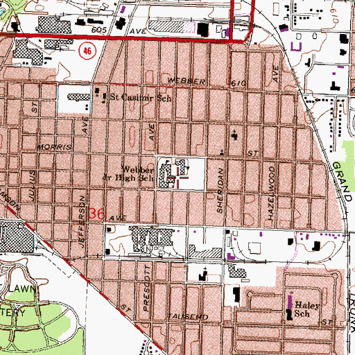 Topographic Map of Webber Junior High School, MI
