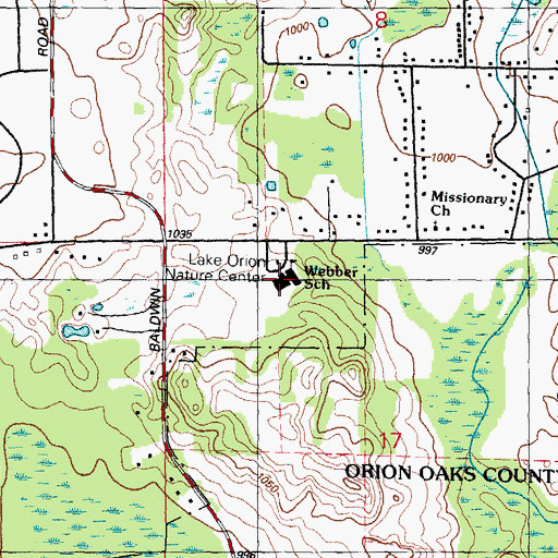 Topographic Map of Webber Elementary School, MI