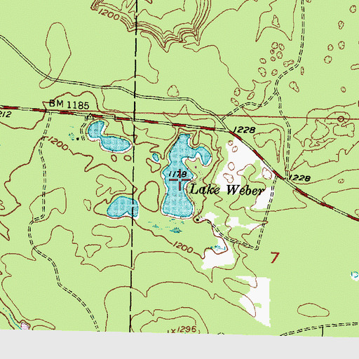 Topographic Map of Lake Weber, MI
