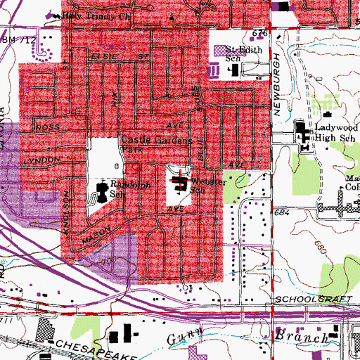 Topographic Map of Webster School, MI