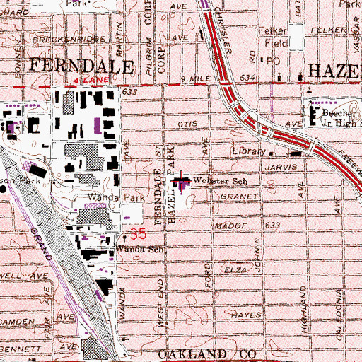 Topographic Map of Webster Early Childhood Center, MI