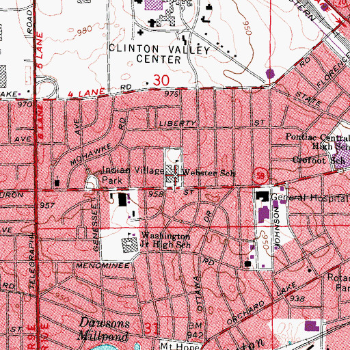Topographic Map of Webster School, MI