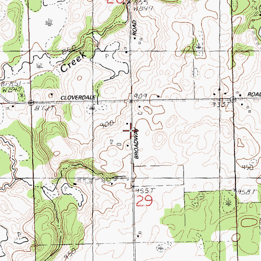 Topographic Map of Weeks School, MI
