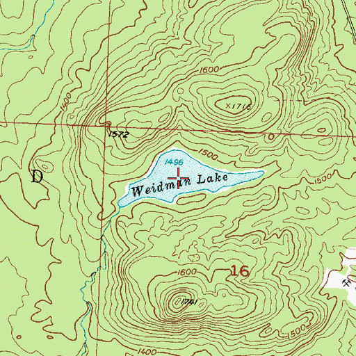Topographic Map of Weidman Lake, MI