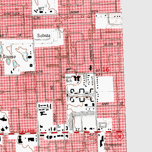 Topographic Map of Weiss School, MI