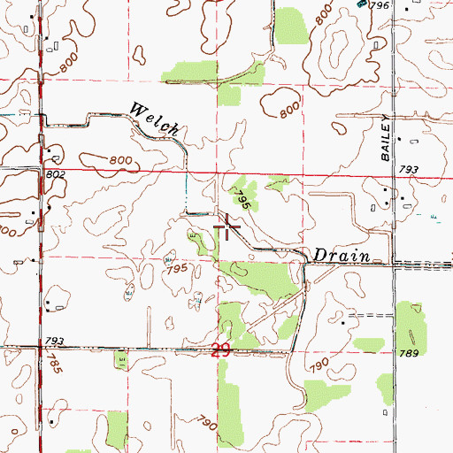 Topographic Map of Welch Drain, MI