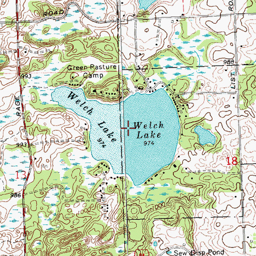 Topographic Map of Welch Lake, MI
