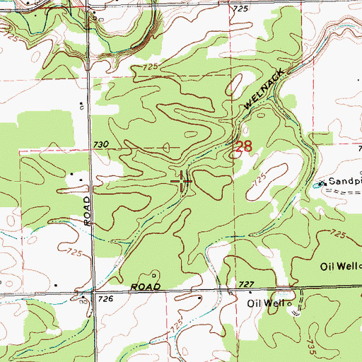 Topographic Map of Welnack Drain, MI