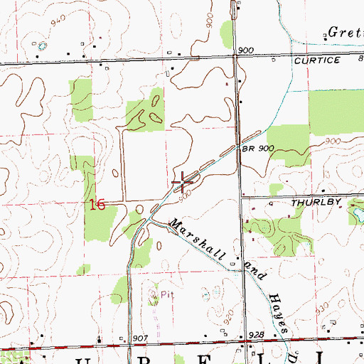 Topographic Map of West Aurelius Drain, MI