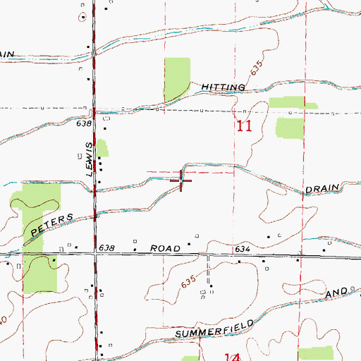 Topographic Map of West Bates Drain, MI