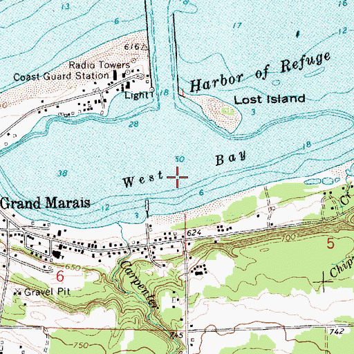 Topographic Map of West Bay, MI