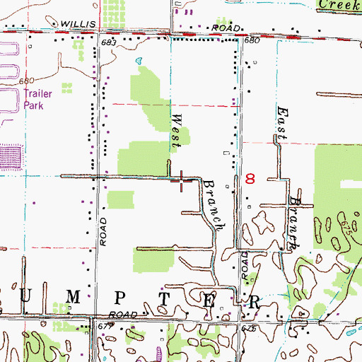Topographic Map of West Branch, MI