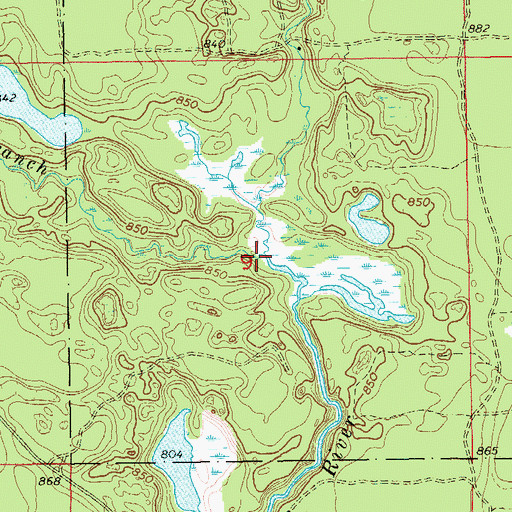 Topographic Map of West Branch Fox River, MI