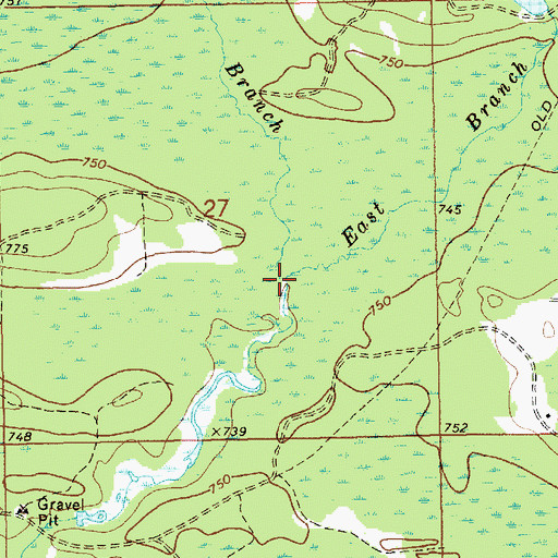 Topographic Map of West Branch Furlong Creek, MI