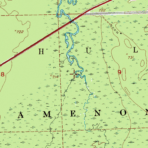 Topographic Map of West Branch Hendrie River, MI
