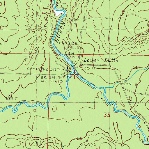 Topographic Map of West Branch Huron River, MI
