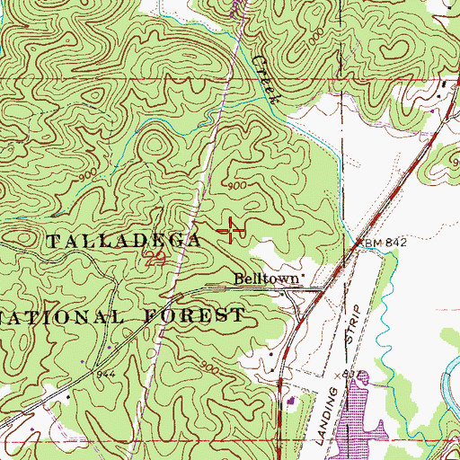 Topographic Map of Heflin Division, AL