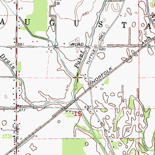 Topographic Map of West Branch Paint Creek, MI