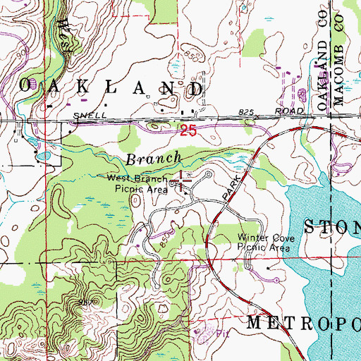 Topographic Map of West Branch Picnic Area, MI