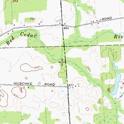 Topographic Map of West Branch Red Cedar River, MI