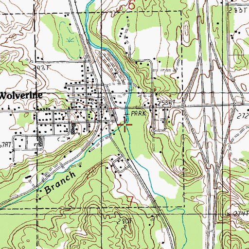 Topographic Map of West Branch Sturgeon River, MI