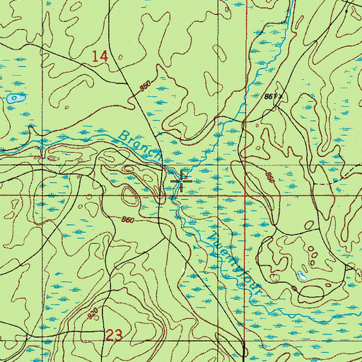 Topographic Map of West Branch Twentyfour Mile Creek, MI