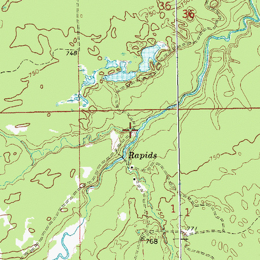Topographic Map of West Branch Two Hearted River, MI