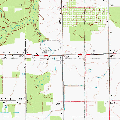 Topographic Map of West Brick School, MI