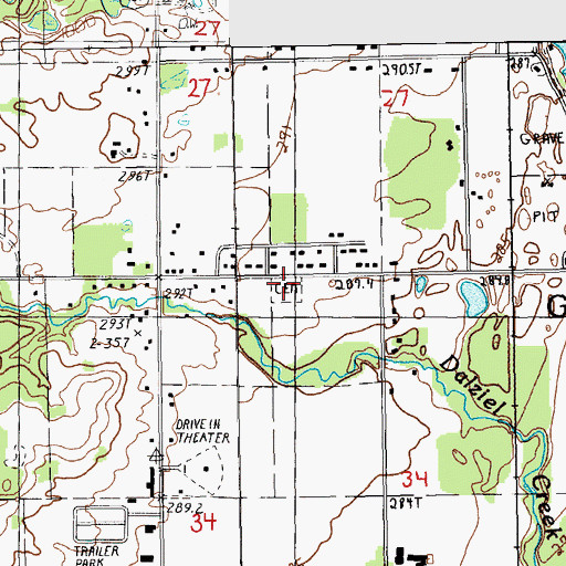 Topographic Map of West Cemetery, MI