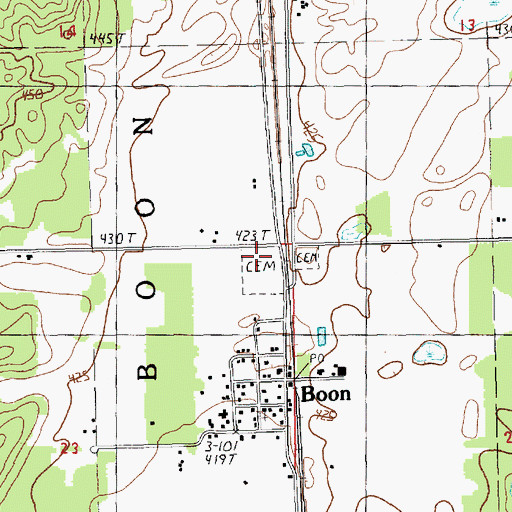 Topographic Map of West Cemetery, MI
