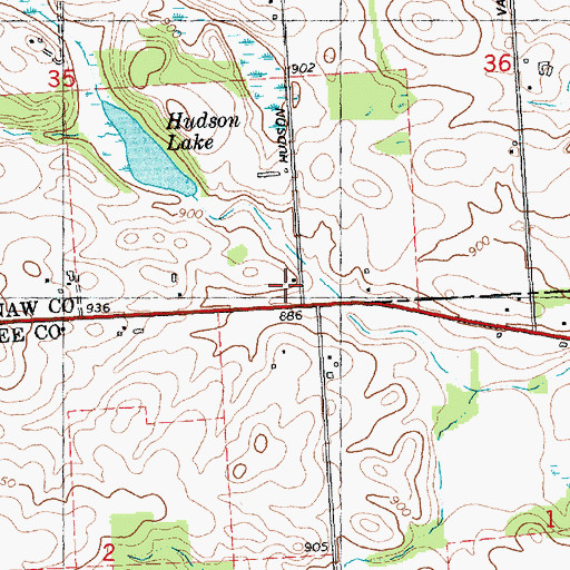 Topographic Map of West Clinton School, MI