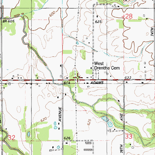 Topographic Map of West Drenthe School, MI