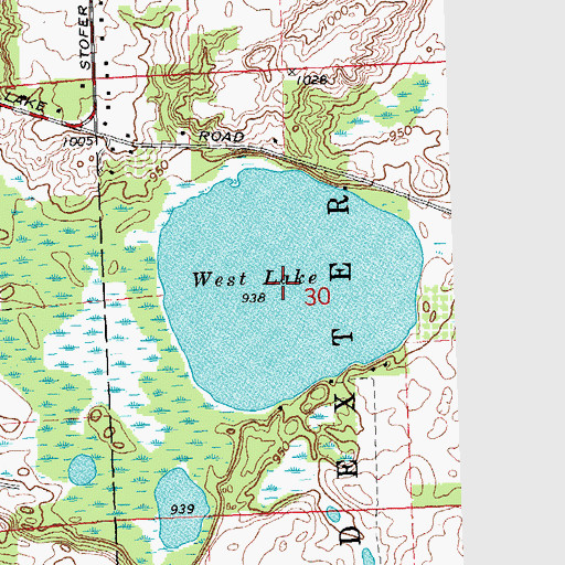 Topographic Map of West Lake, MI