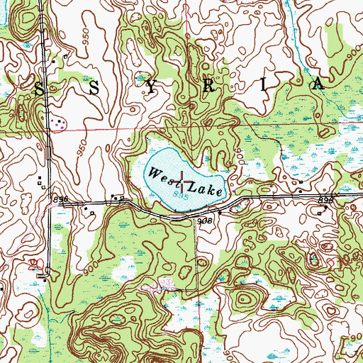 Topographic Map of West Lake, MI