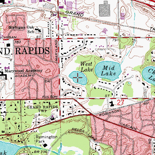 Topographic Map of West Lake, MI