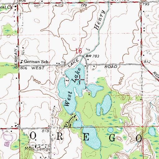 Topographic Map of West Lake, MI