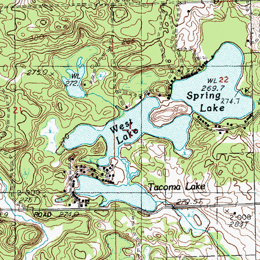 Topographic Map of West Lake, MI