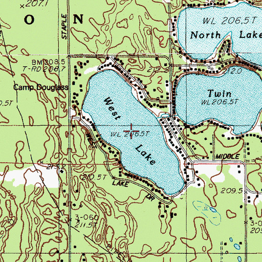 Topographic Map of West Lake, MI