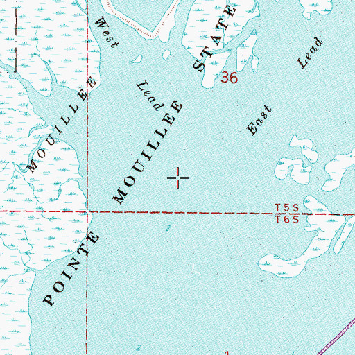 Topographic Map of West Lead, MI
