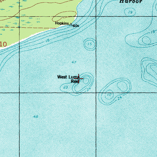 Topographic Map of West Lump Reef, MI