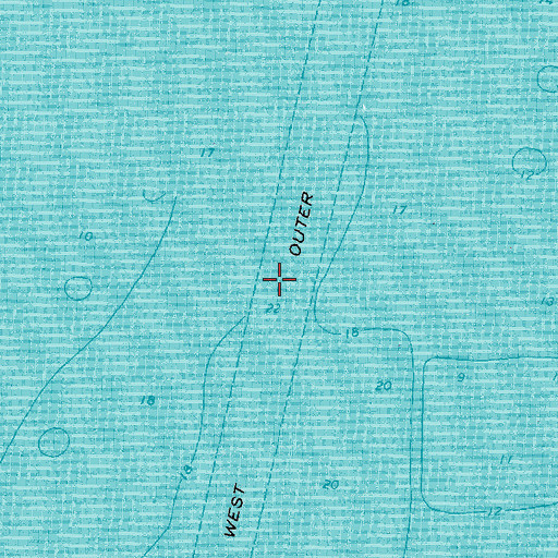 Topographic Map of West Outer Channel, MI