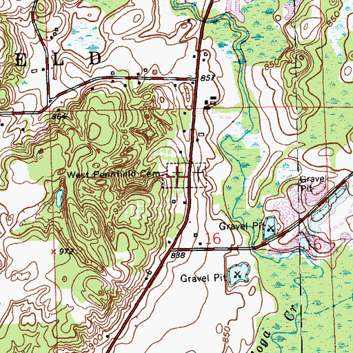 Topographic Map of West Pennfield Cemetery, MI