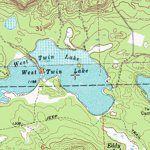 Topographic Map of West Twin Lake, MI