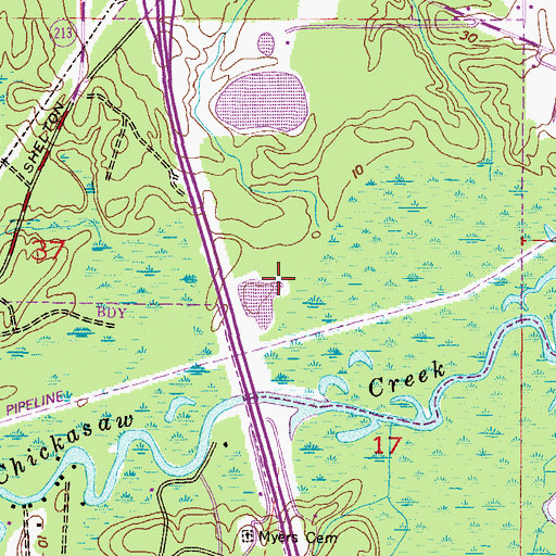 Topographic Map of Mobile Division, AL