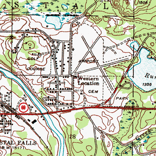 Topographic Map of Western Location, MI