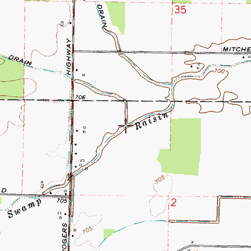 Topographic Map of Westgate Drain, MI