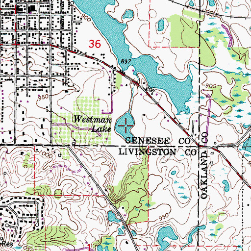 Topographic Map of Westman Lake, MI