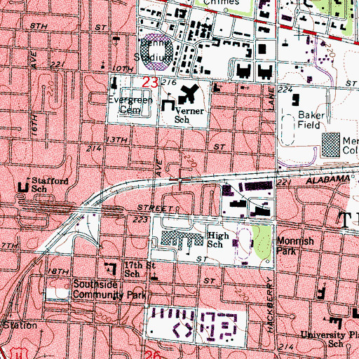 Topographic Map of Tuscaloosa Division, AL